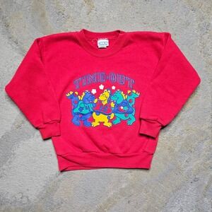 Vintage Mini Dimensions Football Dinosaur Crewneck Sweatshirt Red Kids Size 4